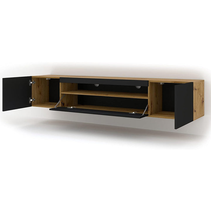 Nav Tv Stand | Large | Beech & Black Matte