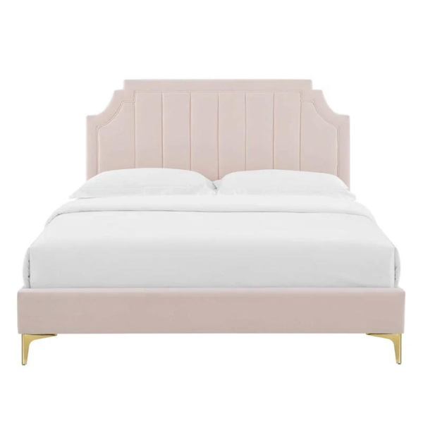 Lunar Lull Bed Without Storage | King | Pink Fabric