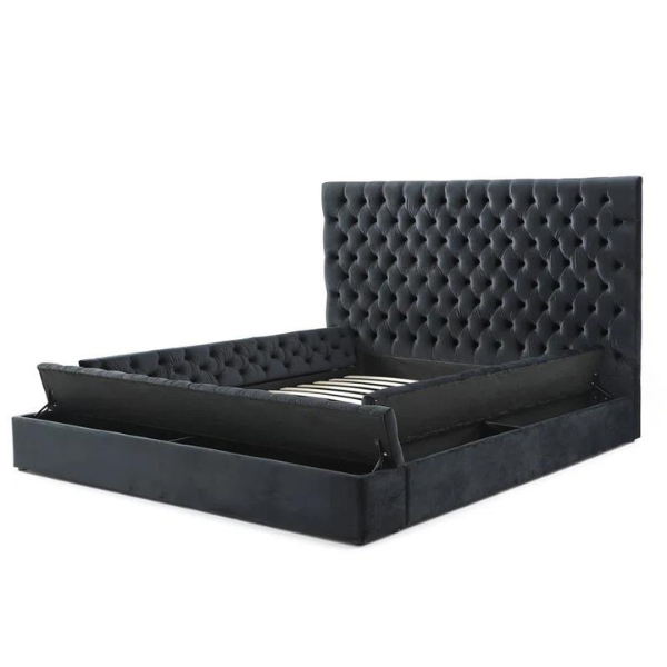 Ruby Rest Bed Without Storage | King | Black Fabric