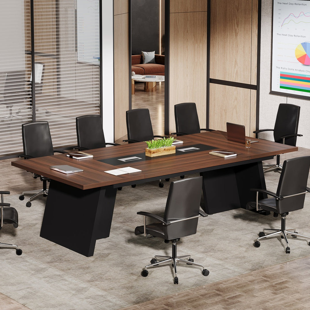 Greta   Conference table  | Walnut & Black