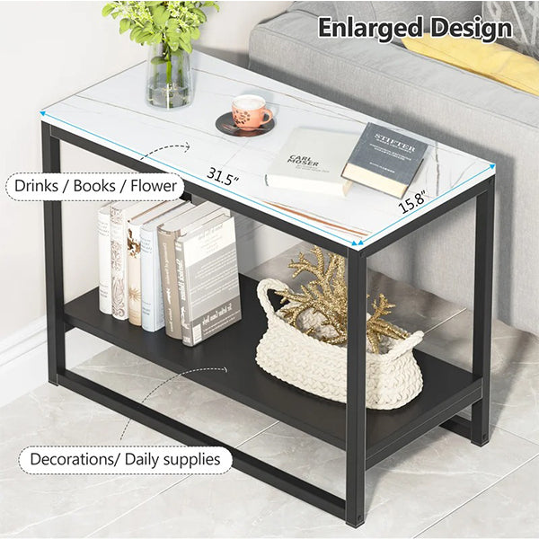 Sled End Table | White