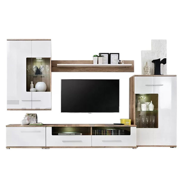 Decorative TV Unit Set | White & Beige