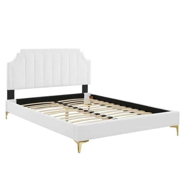 Lunar Lull Bed Without Storage | King | White Fabric