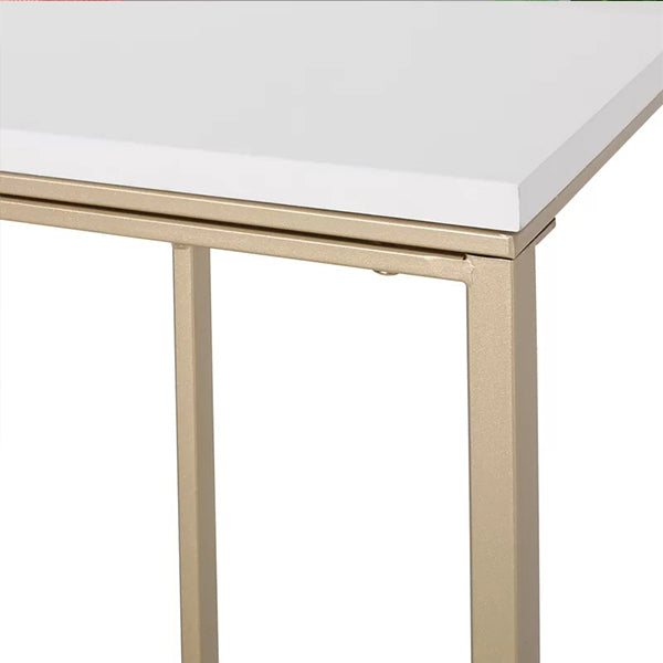 Tall Metal End Table | White