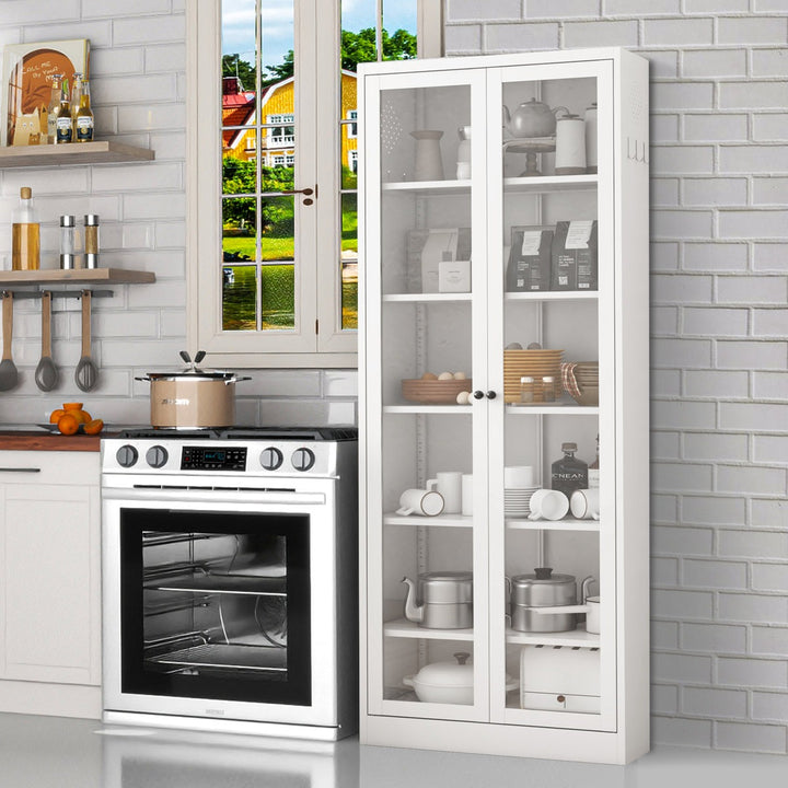 Kenta Tall Crockery Unit | White