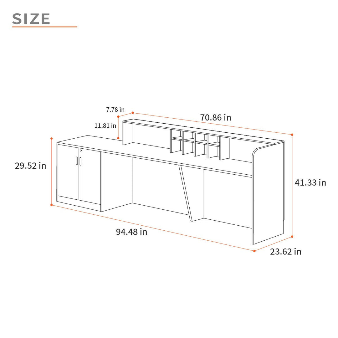 Aote Reception Table | Grey + White