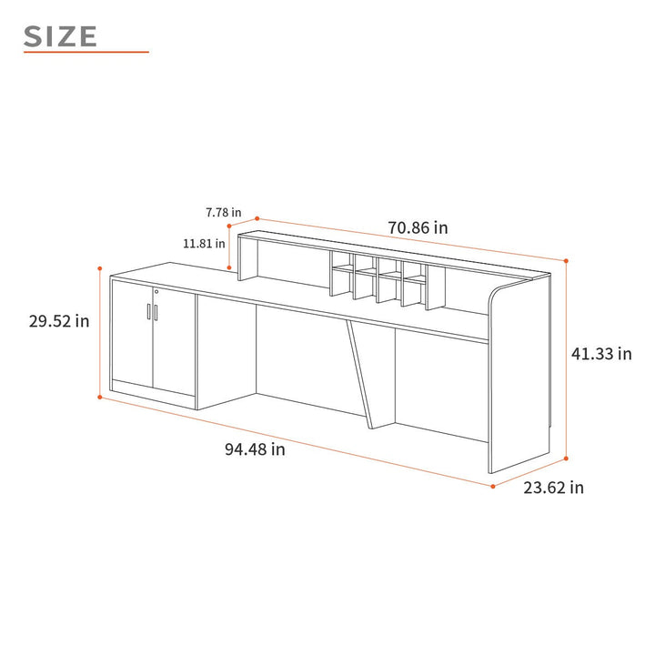Aote Reception Table | Grey + White
