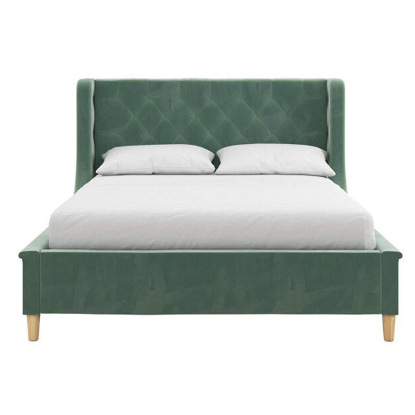 Rory Bed Without Storage | King | Green Fabric