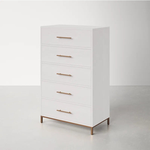 Cosmo Chest Of 5 Drawers | White Matte