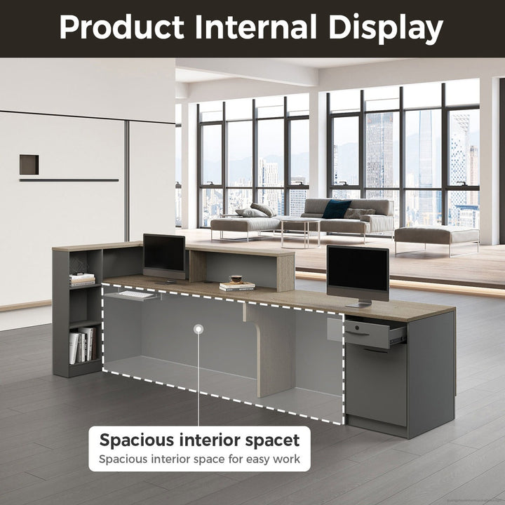 Aset Reception Table | Black & Brown