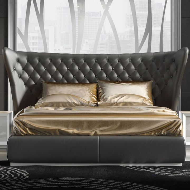Jameson Bed Without Storage | Queen | Black Leatherette