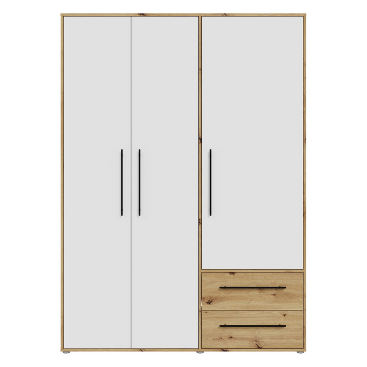 Tyun 3 Door Wardrobe | Beech/White