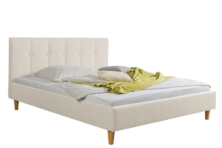 Judah Bed Without Storage | King | Beige Fabric