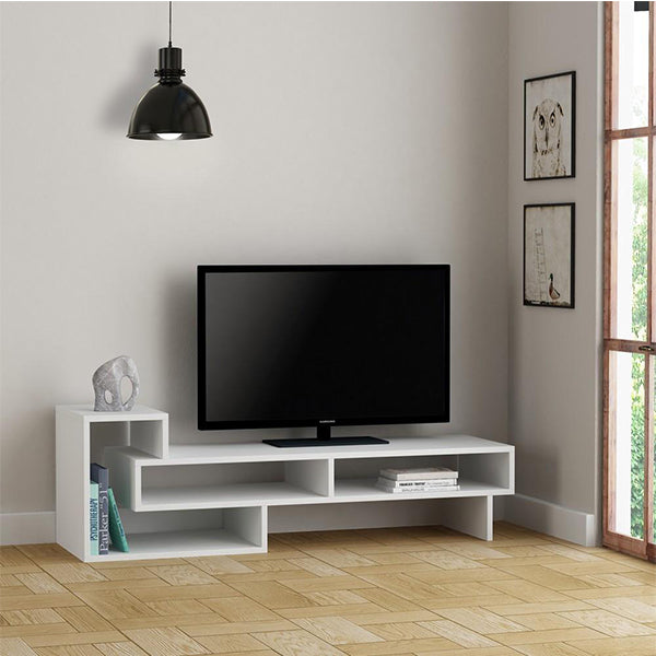 Double TV Shelves | White