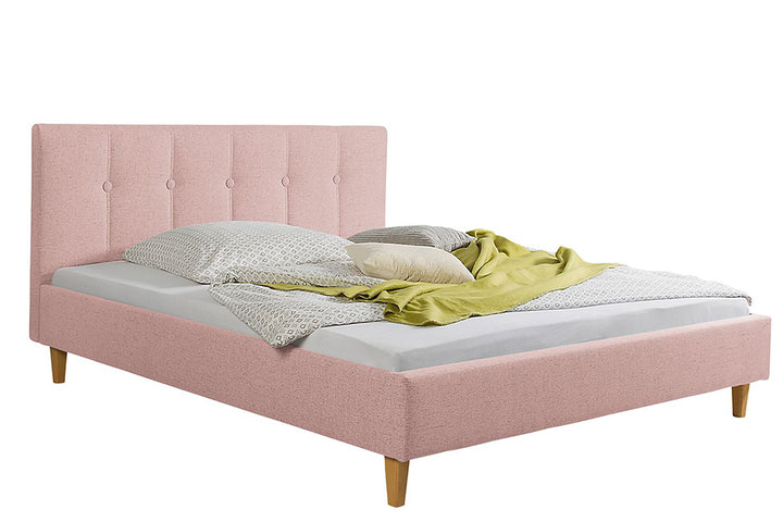 Judah Bed Without Storage | King | Pink Fabric