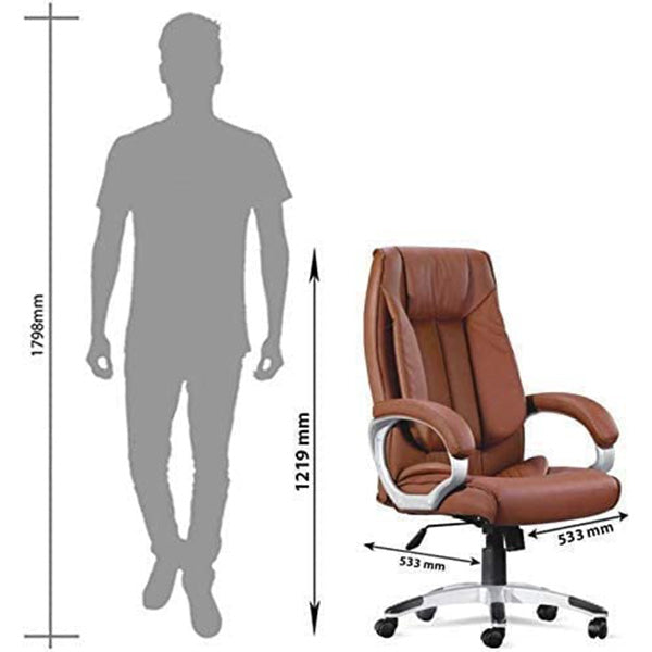 Elijah Executive High Back Office Chair |Brown