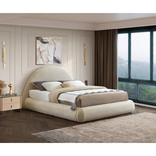 Quartz Bed Without Storage | King | Beige Fabric