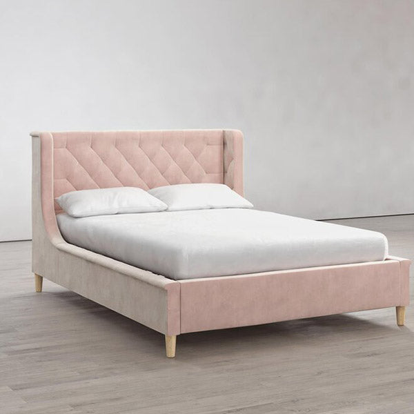 Rory Bed Without Storage | King | Pink Fabric