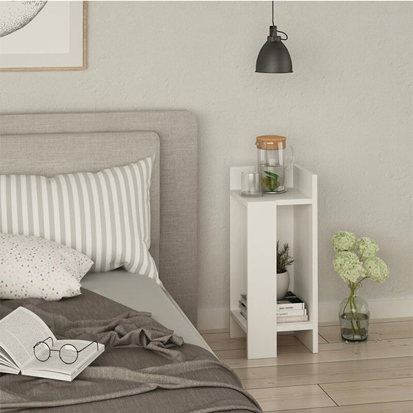 Corner End Table | White