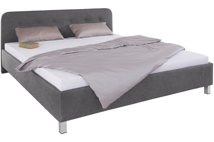 Zeke Bed Without Storage | King | Grey Fabric Upholstery