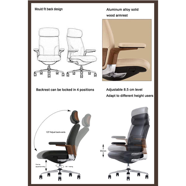 Magic Director High Brown Office Chair | Black