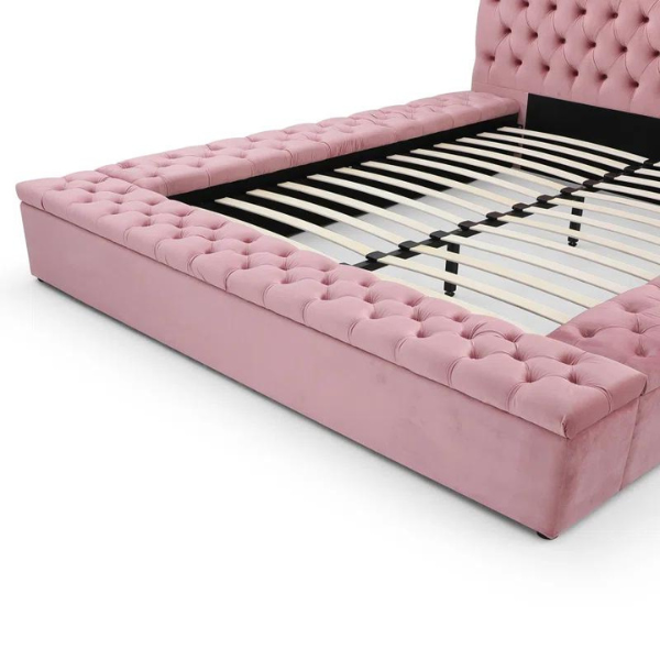 Ruby Rest Bed Without Storage | King | Pink Fabric