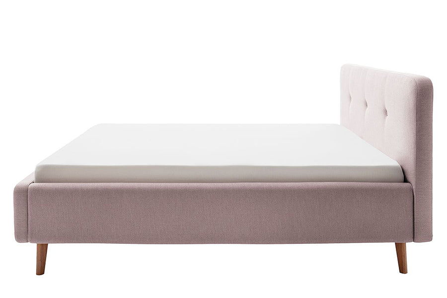 Emiliano Bed Without Storage | King | Pristine Cream Fabric Upholsetry