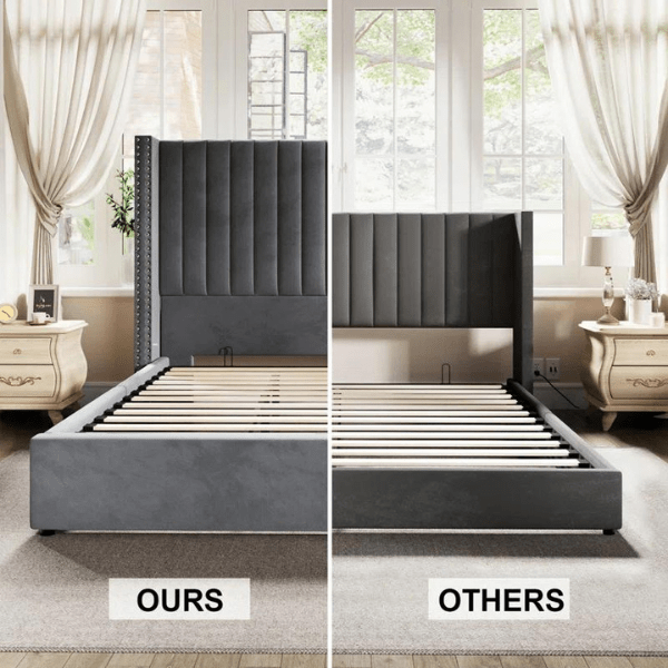 Onyx Bed with Hydraulic Storage | King | Black Fabric