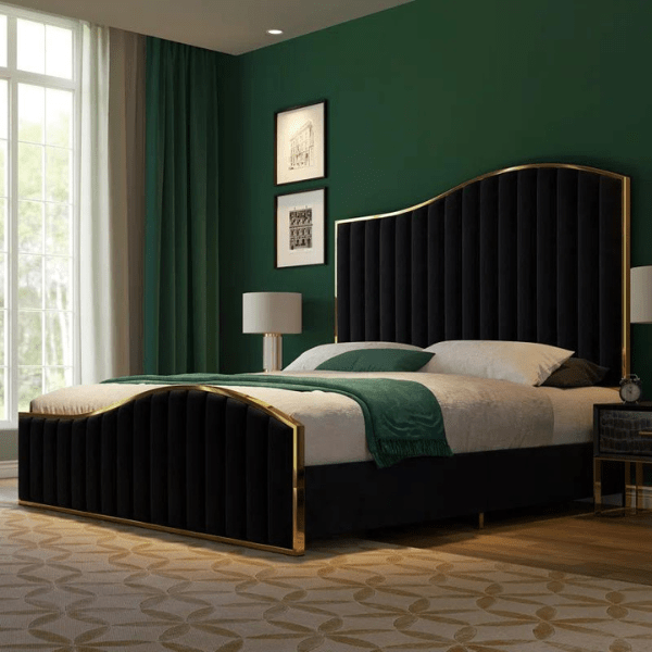 Marble Mist Bed Without Storage | King | Black Fabric