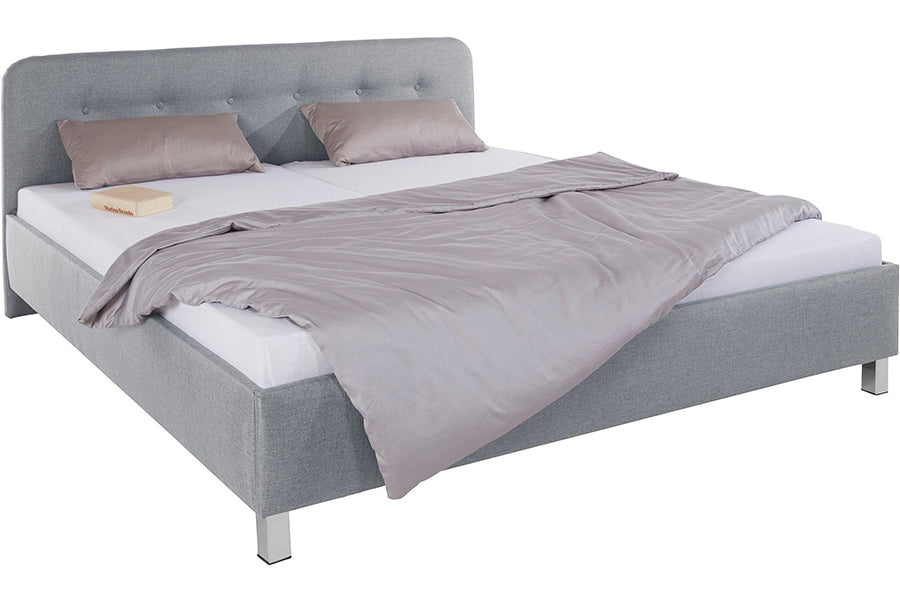 Zeke Bed Without Storage | King | Light Grey Fabric Upholstery