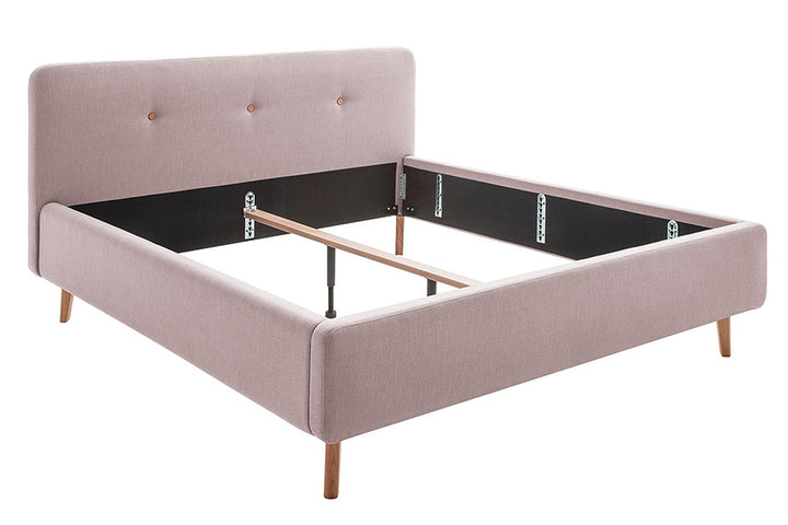 Emiliano Bed Without Storage | King | Pristine Cream Fabric Upholsetry