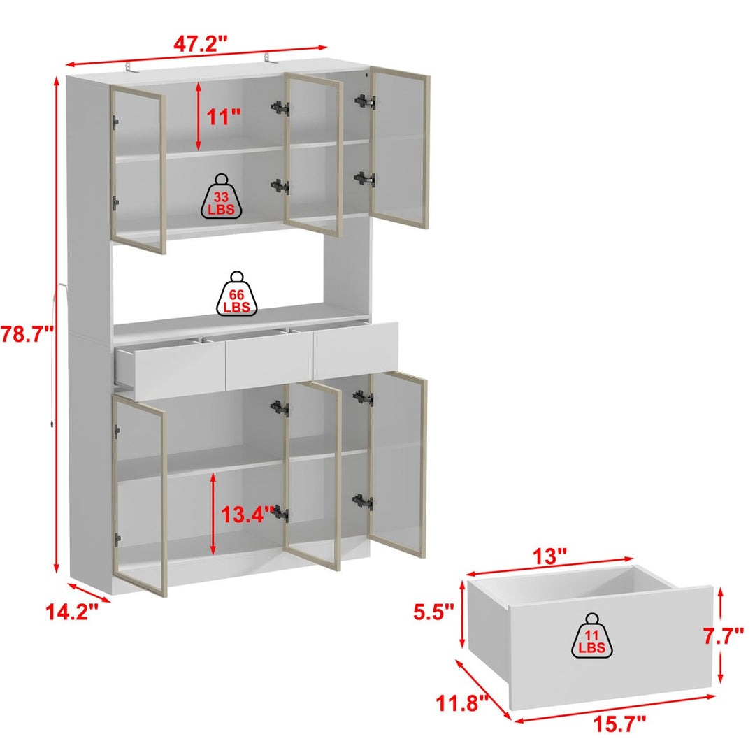 Roco Tall  Crockery Unit | White