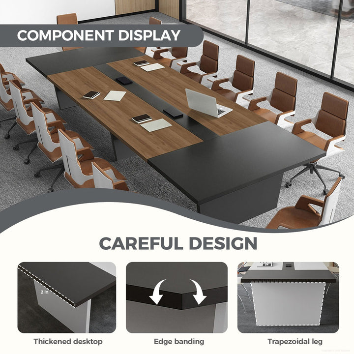 Alex  Conference table |Walnut & Black