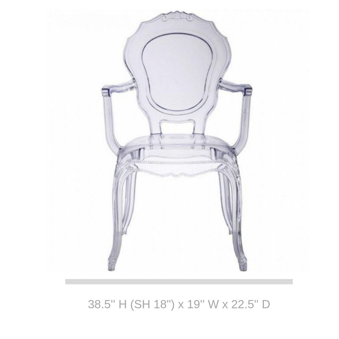 Aera Arm Acrylic  Chair | Clear