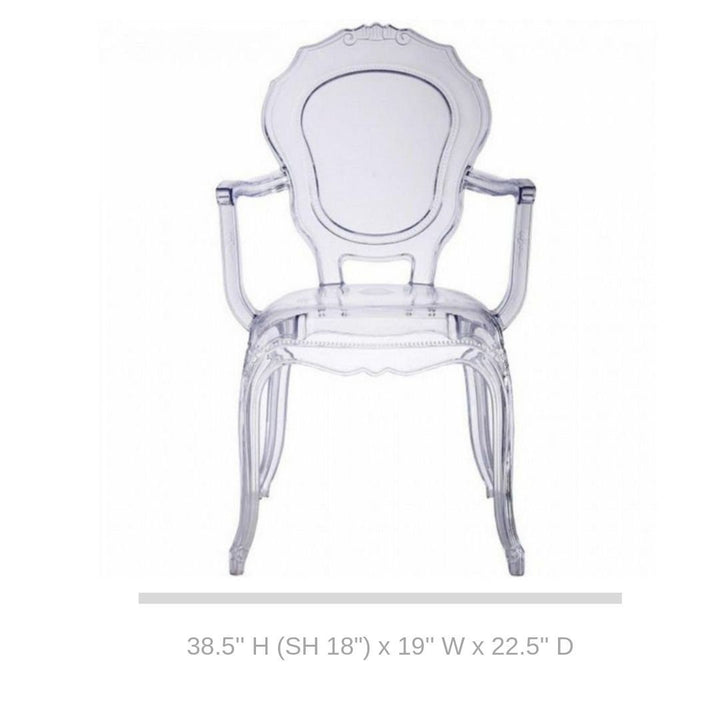 Aera Arm Acrylic  Chair | Clear