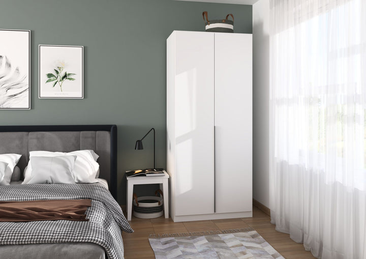 Hidan 2 Door Wardrobe | Matte White