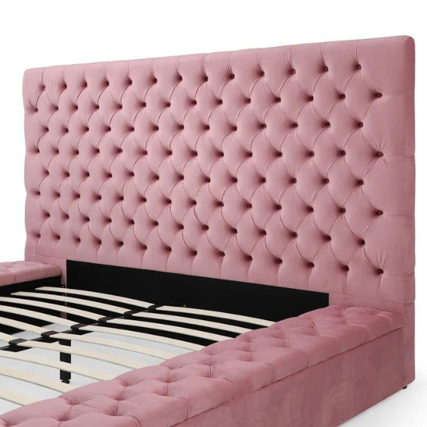 Ruby Rest Bed Without Storage | King | Pink Fabric