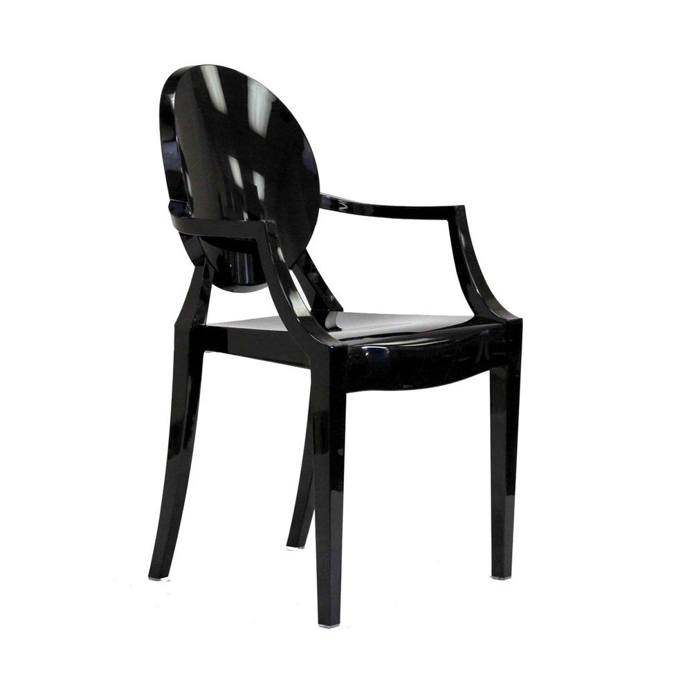 Saskia Arm Acrylic Chair | Black