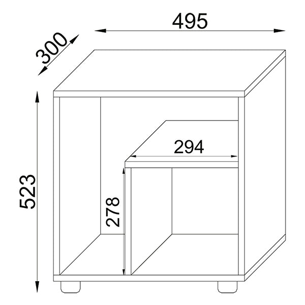 Box End Table | White