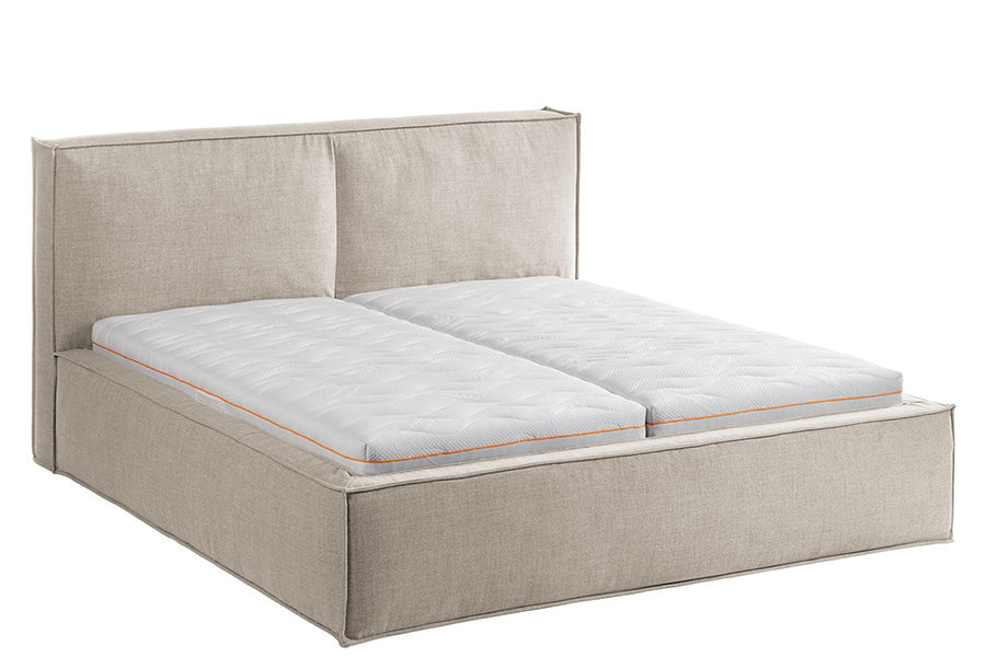 Samson Bed with Hydraulic Storage | King | Cream  Fabric Upholstery