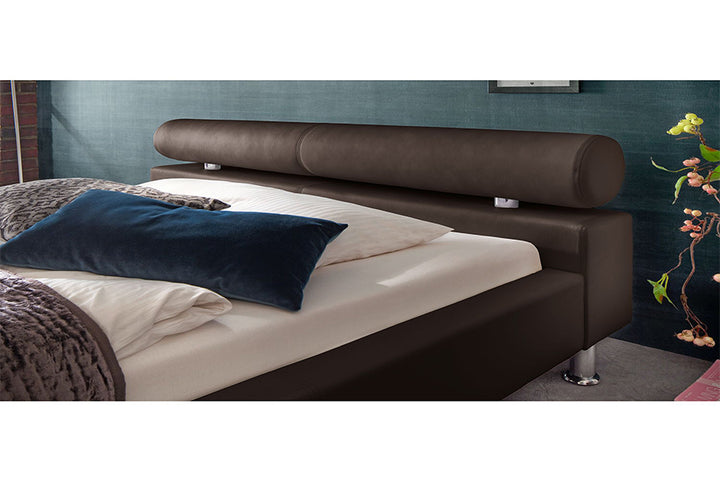 Issac Bed Without Storage | King | Brown Leatherette