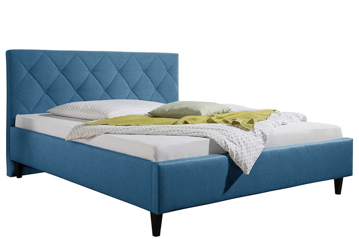 Andres Bed Without Storage | King | Blue Fabric Upholstery