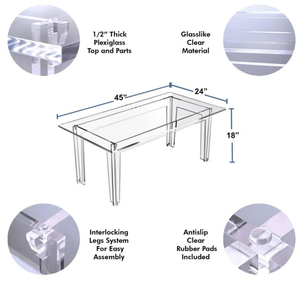 Nova Acrylic Coffee Table | Clear