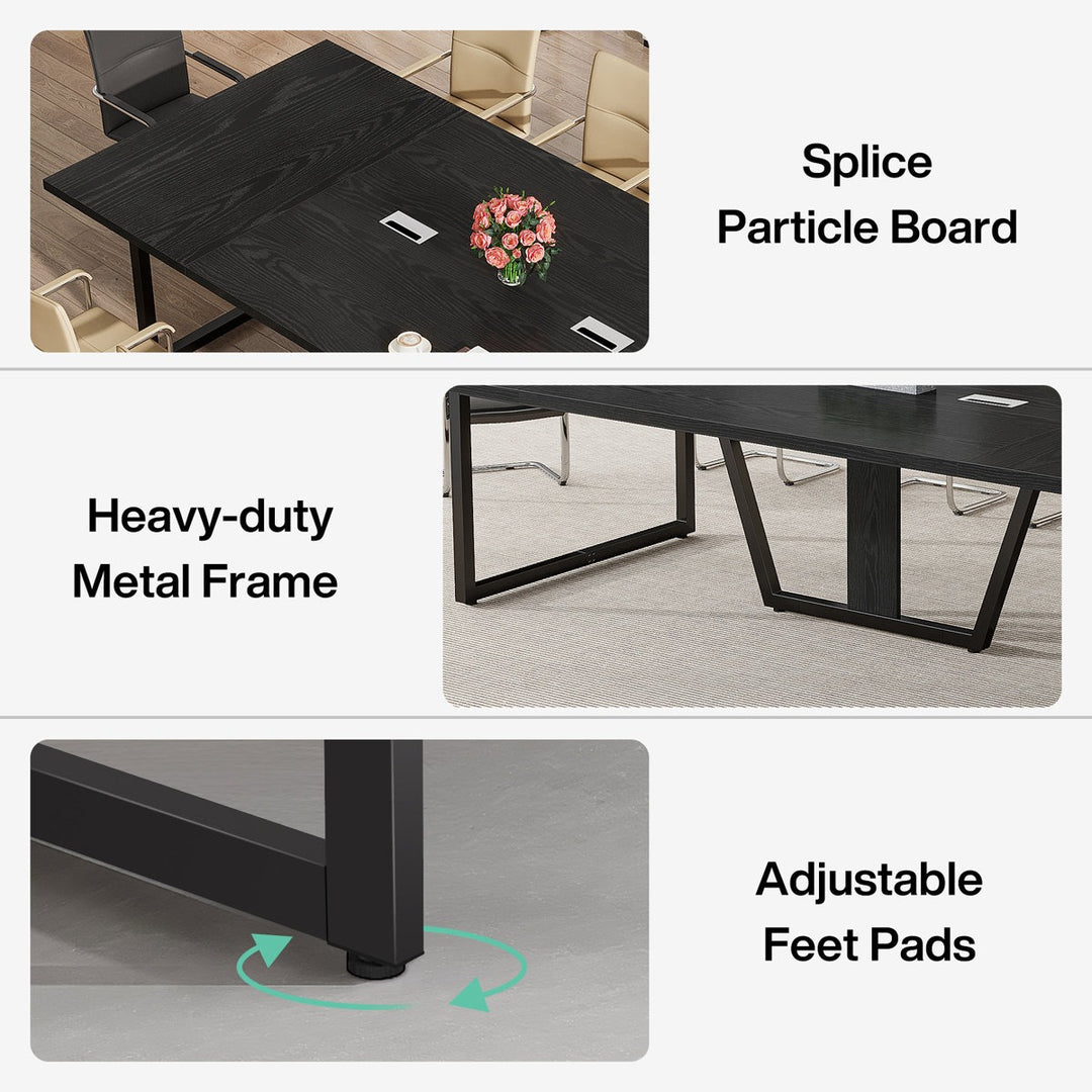 Haru Rectangle  Conference table | Black