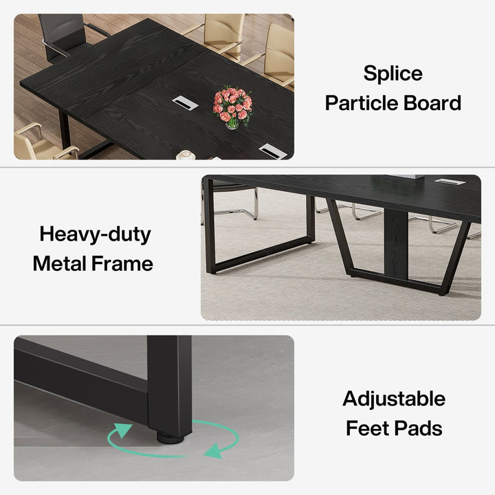 Haru Rectangle  Conference table | Black