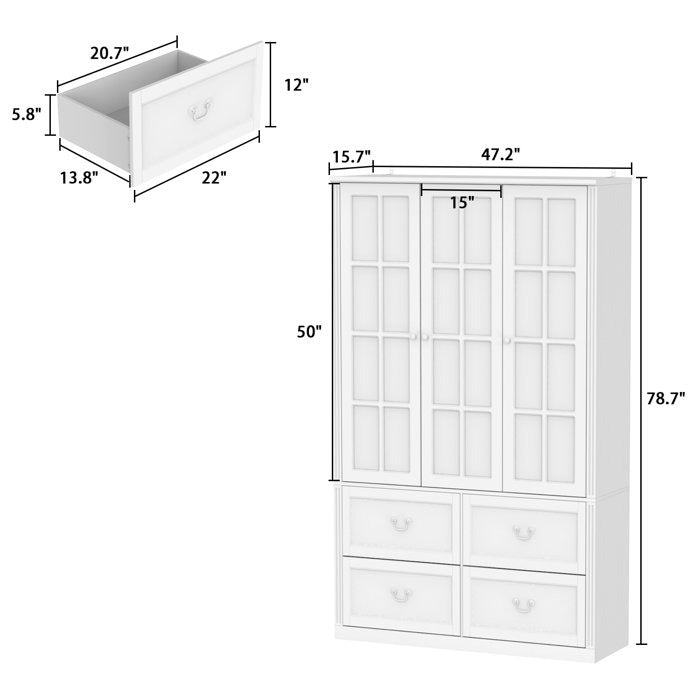 Haruto Tall Crockery Unit | White
