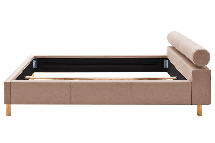 Issac Bed Without Storage | King | Pastel Pink Leatherette