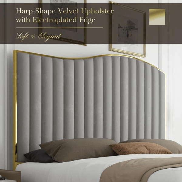 Marble Mist Bed Without Storage | King | Grey Fabric