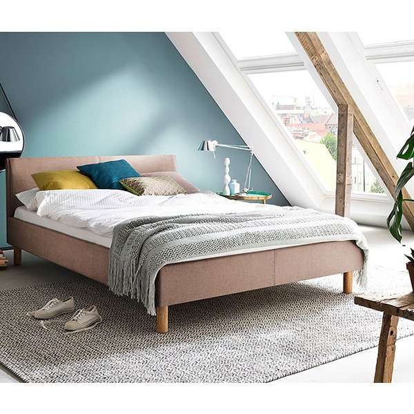 Leonard Bed Without Storage | King | Pink Fabric