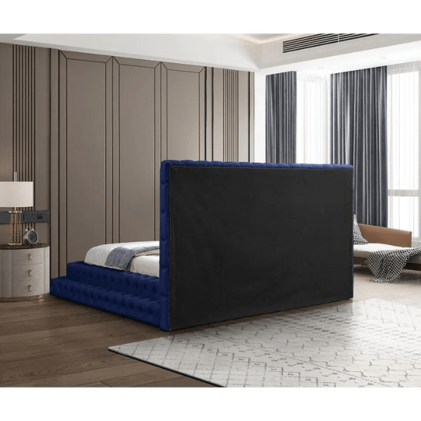 Pearl Bed Without Storage | King | Navy Fabric